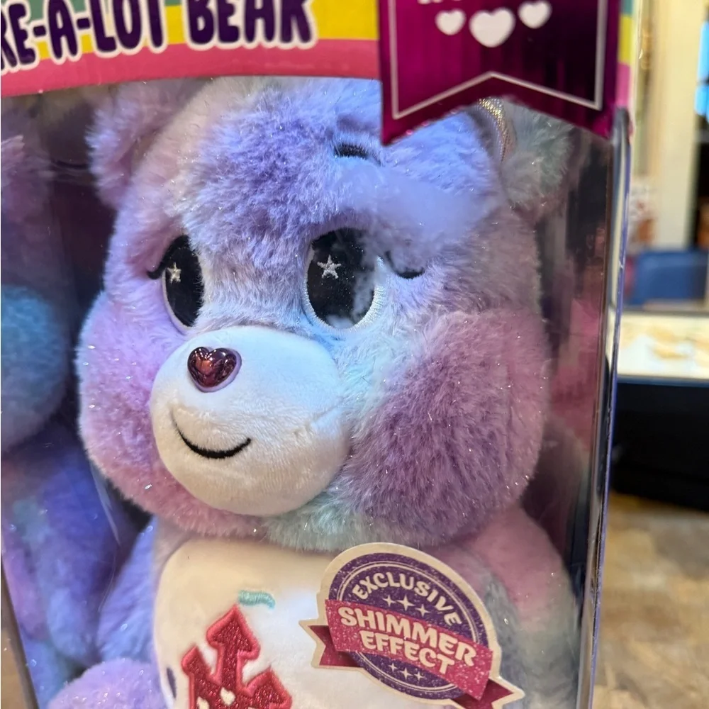 Care Bears Purple Shimmer Care-A-Lot Bear Plush 40th Special Collectors Edition